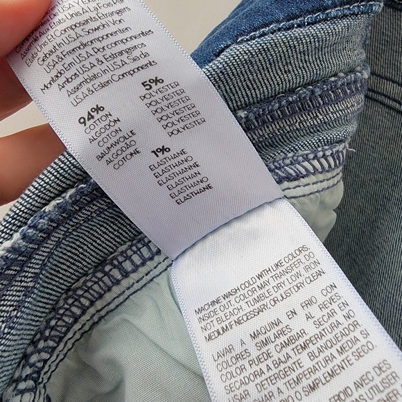 Mother Triple Stack Looker Wish on a Star Jeans Size 31 Blue High Waist Tie - Picture 14 of 16